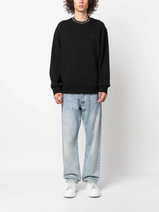 Emporio Armani Intarsia sweater Zwart