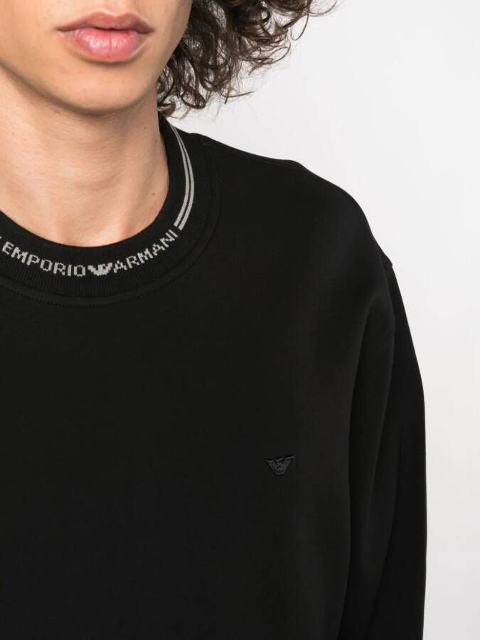 Emporio Armani Intarsia sweater Zwart