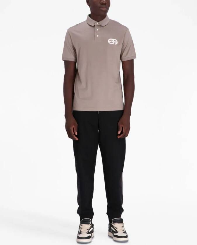 Emporio Armani Poloshirt met knoopsluiting Beige