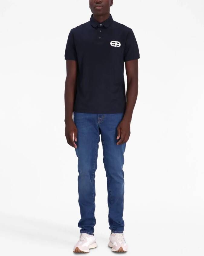 Emporio Armani Poloshirt met knoopsluiting Blauw
