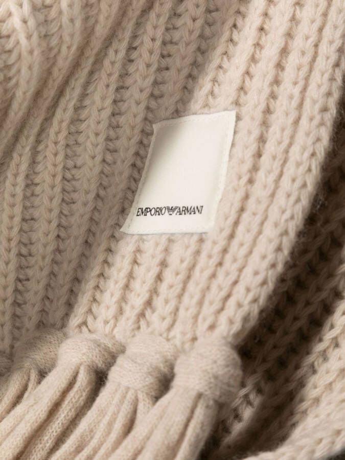 Emporio Armani Sjaal met logopatch Beige