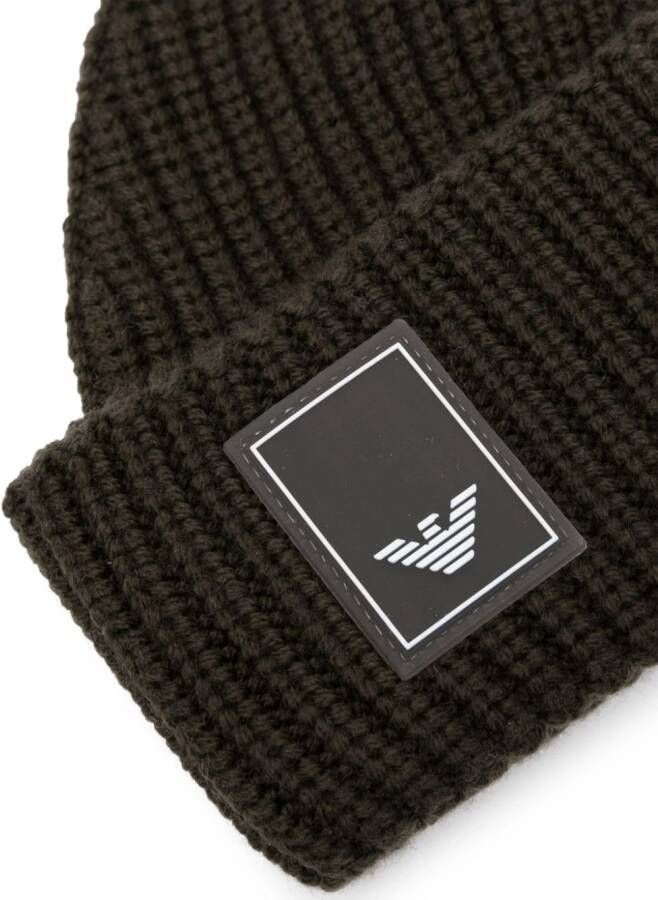 Emporio Armani Muts met logopatch Groen