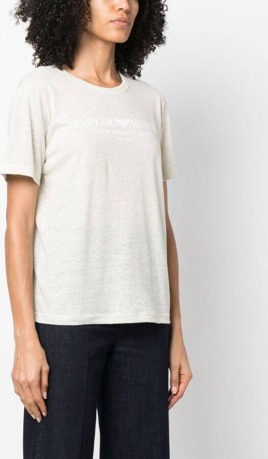 Emporio Armani T-shirt met logoprint Beige