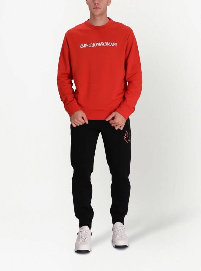 Emporio Armani Sweater met logoprint Rood