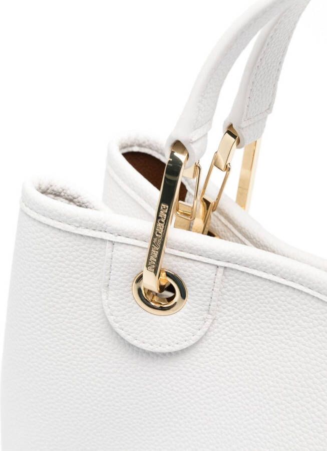 Emporio Armani Shopper met logoband Wit