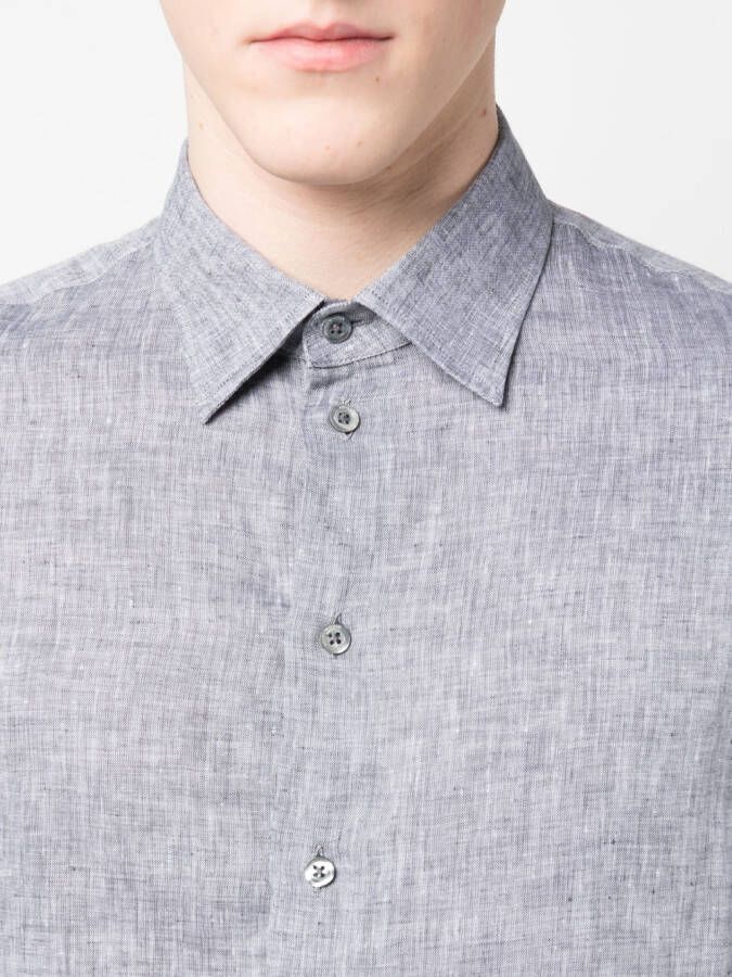 Emporio Armani Linnen overhemd Grijs