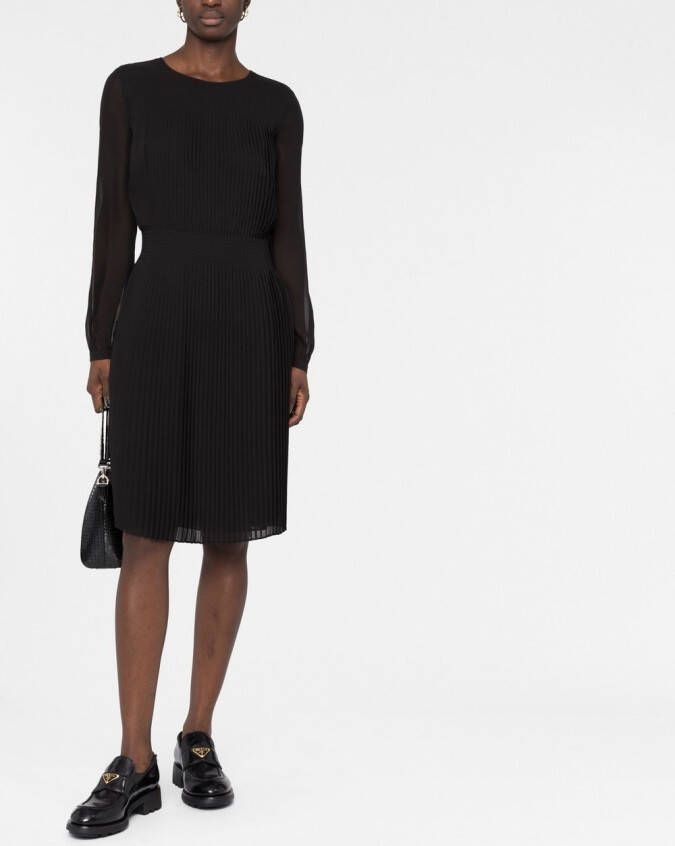 Emporio Armani Midi-jurk met lange mouwen Zwart