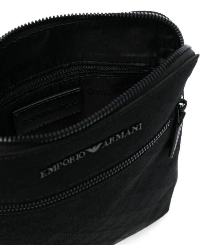 Emporio Armani Messengertas met jacquard logo Zwart