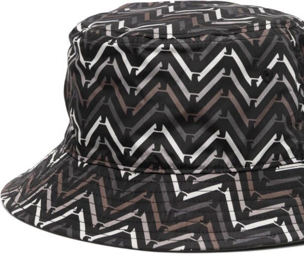 Emporio Armani Vissershoed met monogramprint Zwart