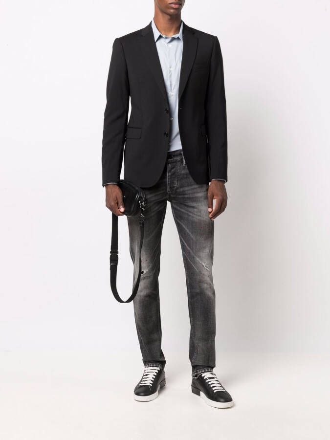 Emporio Armani Overhemd met geborduurd logo Blauw
