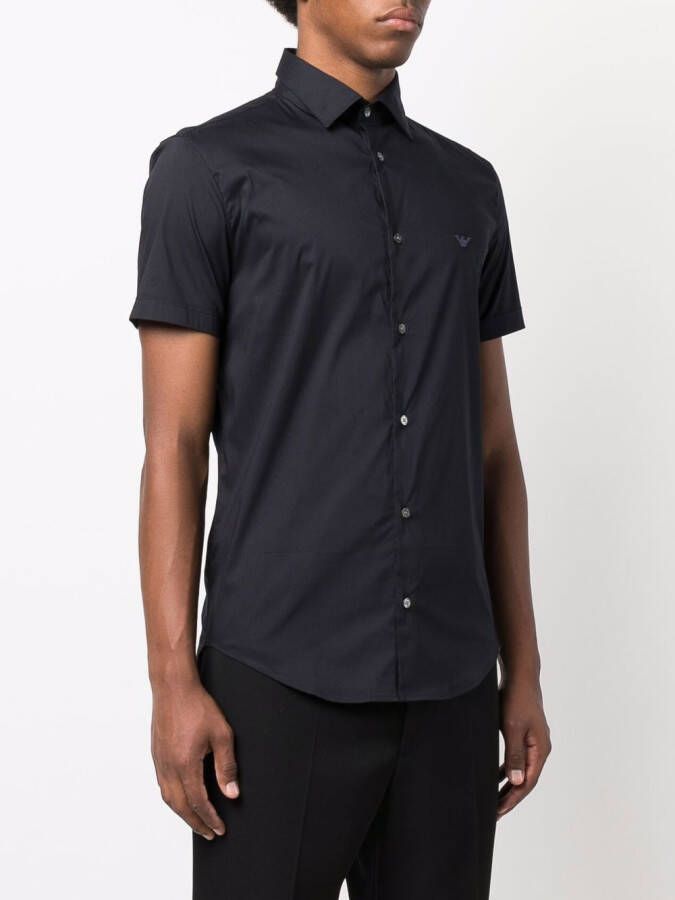 Emporio Armani Overhemd met geborduurd logo Blauw