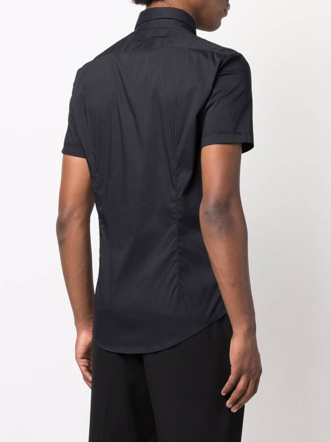 Emporio Armani Overhemd met geborduurd logo Blauw