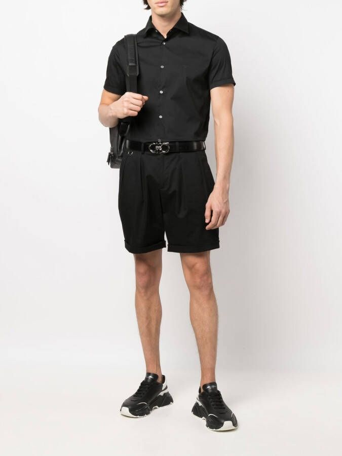 Emporio Armani Overhemd met korte mouwen Zwart