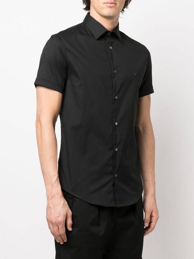 Emporio Armani Overhemd met korte mouwen Zwart