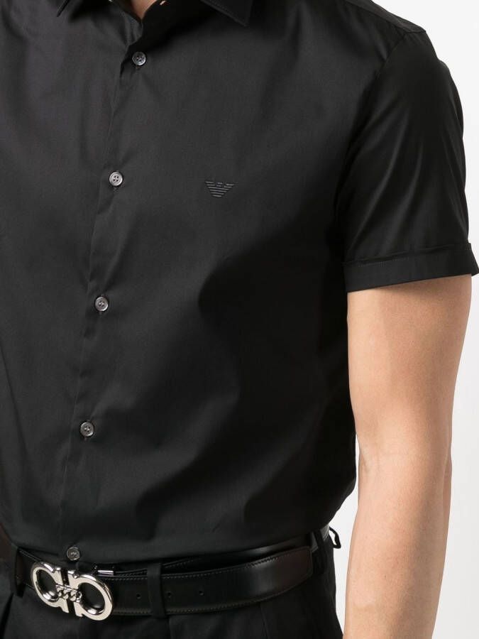 Emporio Armani Overhemd met korte mouwen Zwart