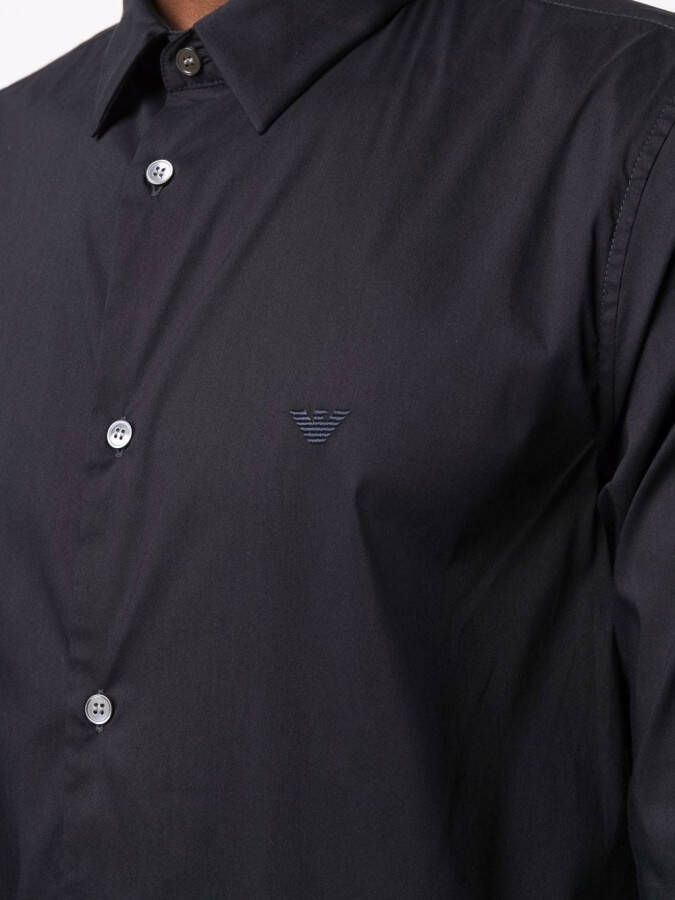 Emporio Armani Overhemd met logopatch Blauw