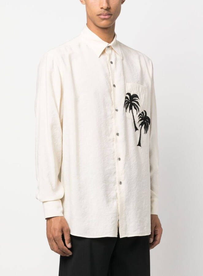 Emporio Armani Overhemd met print Beige