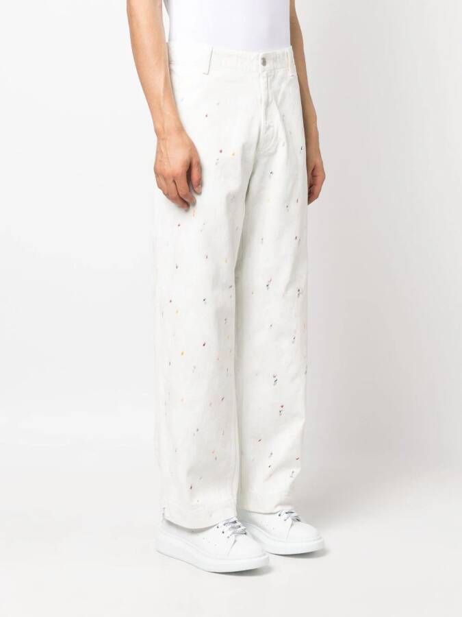 Emporio Armani Jeans met verfspetters Wit
