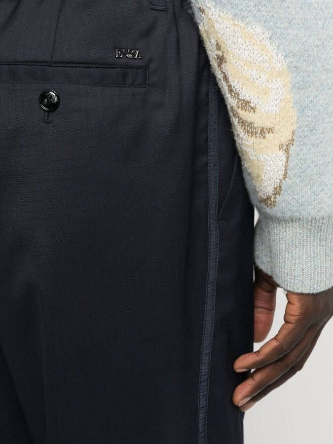 Emporio Armani Pantalon met elastische tailleband Blauw