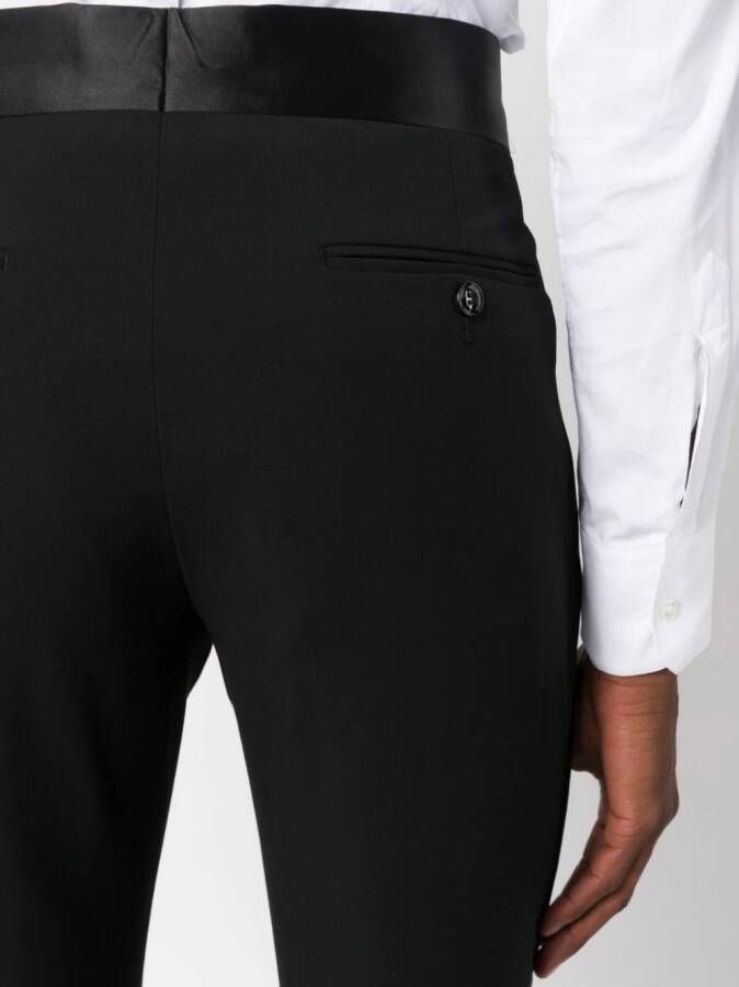 Giorgio Armani Pantalon met satijnen afwerking Zwart