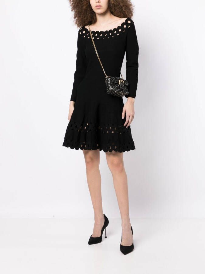 Emporio Armani Midi-jurk met geperforeerd detail Zwart