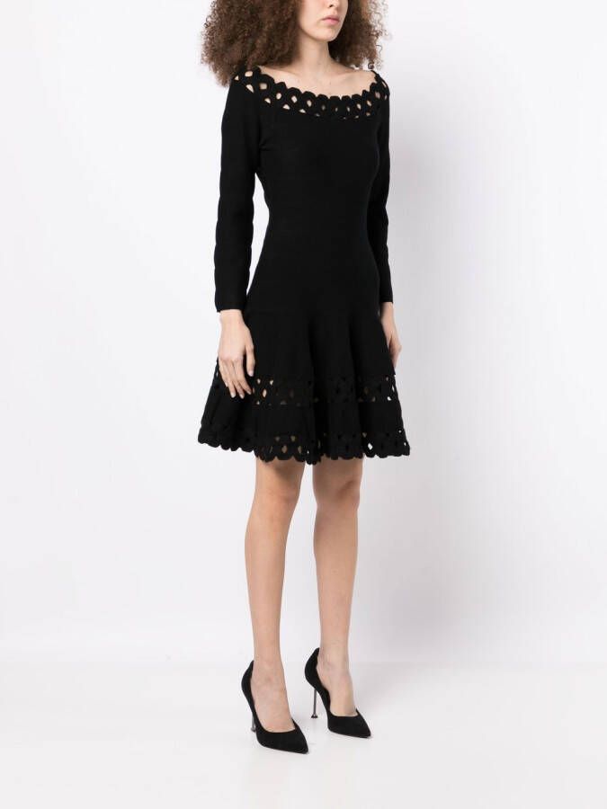 Emporio Armani Midi-jurk met geperforeerd detail Zwart