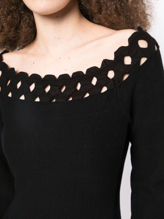 Emporio Armani Midi-jurk met geperforeerd detail Zwart