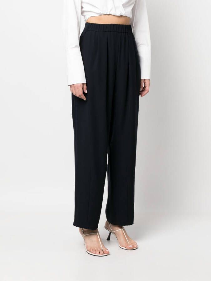 Emporio Armani Broek met geplooid detail Blauw