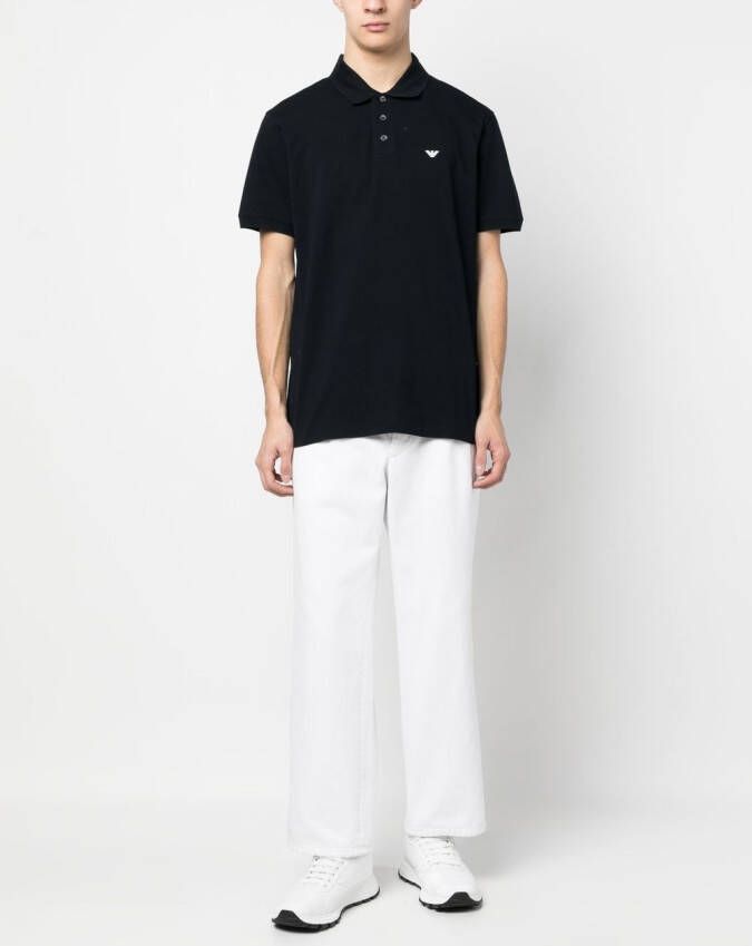 Emporio Armani Poloshirt met geborduurd logo Blauw