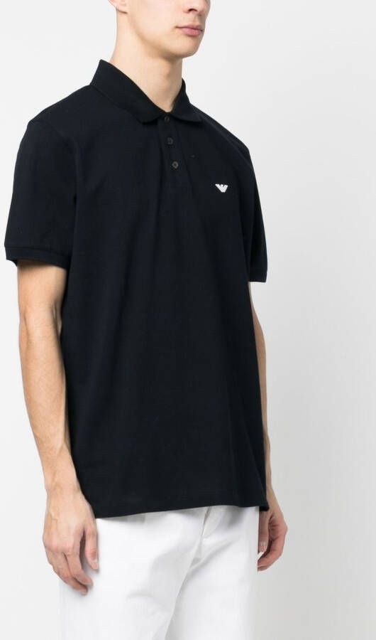 Emporio Armani Poloshirt met geborduurd logo Blauw