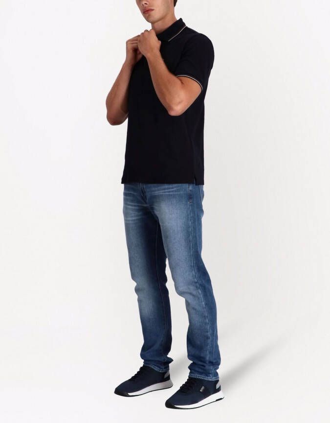 Emporio Armani Poloshirt met geborduurd logo Blauw