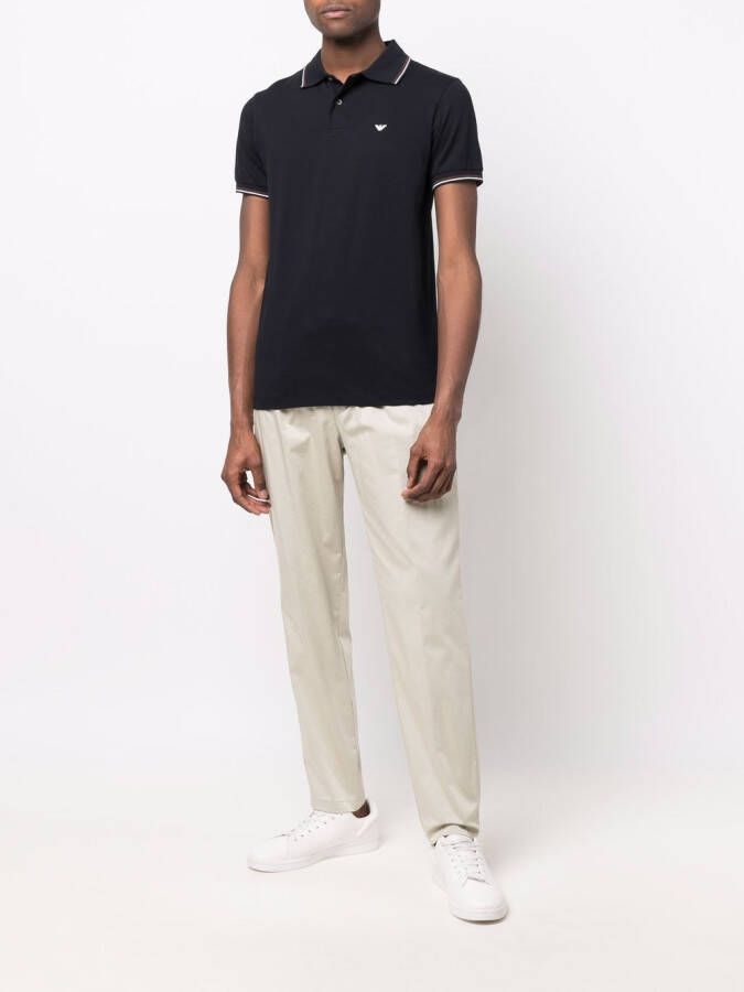 Emporio Armani Poloshirt met geborduurd logo Blauw