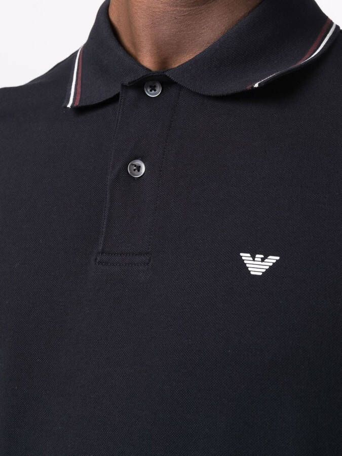 Emporio Armani Poloshirt met geborduurd logo Blauw