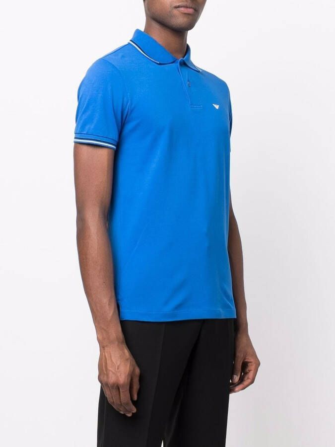 Emporio Armani Poloshirt met geborduurd logo Blauw