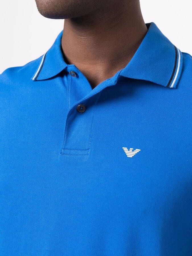 Emporio Armani Poloshirt met geborduurd logo Blauw