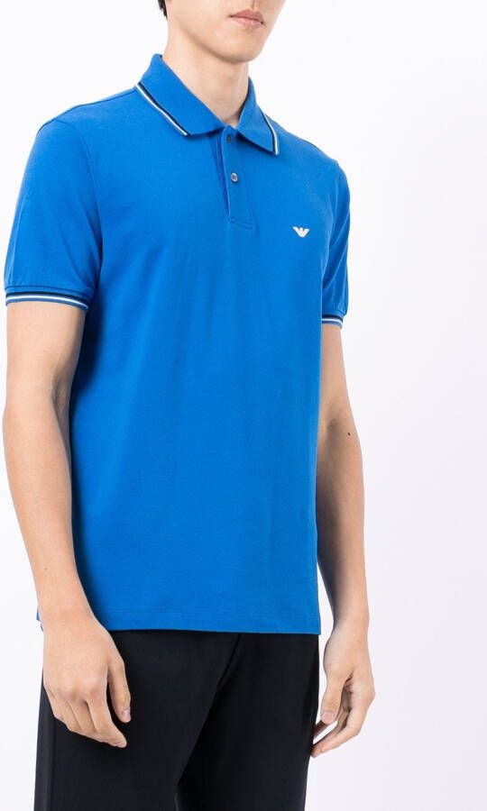 Emporio Armani Poloshirt met geborduurd logo Blauw