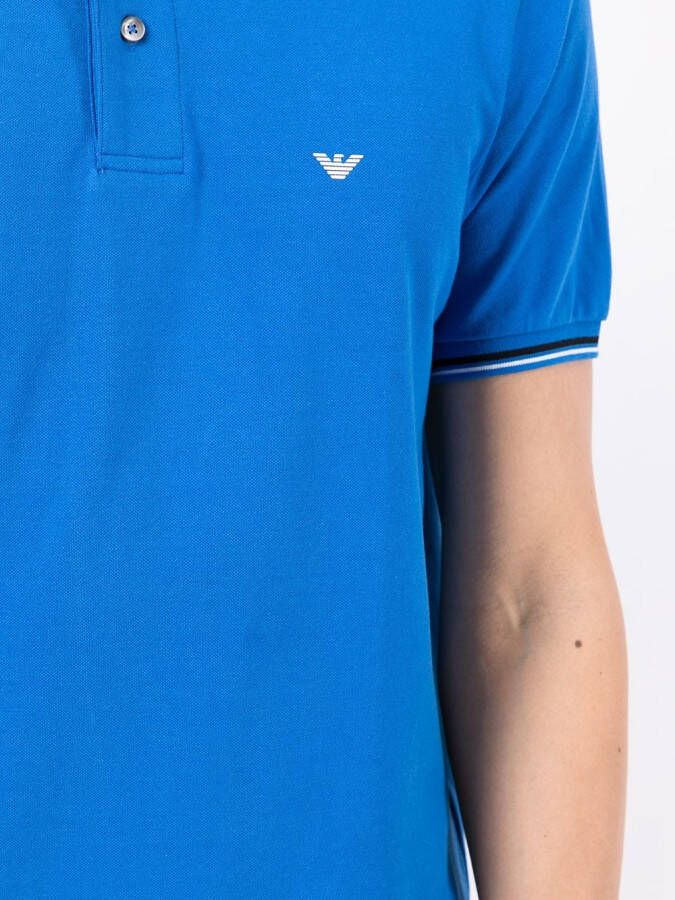 Emporio Armani Poloshirt met geborduurd logo Blauw