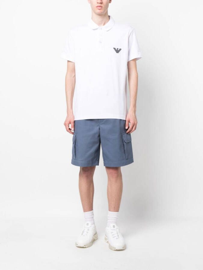 Emporio Armani Poloshirt met geborduurd logo Wit