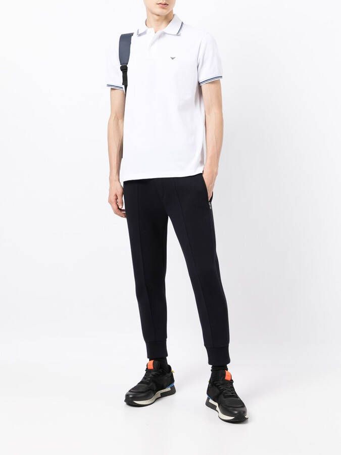 Emporio Armani Poloshirt met geborduurd logo Wit