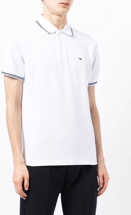 Emporio Armani Poloshirt met geborduurd logo Wit