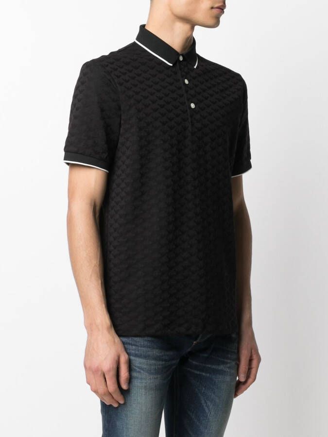 Emporio Armani Poloshirt met geborduurd logo Zwart