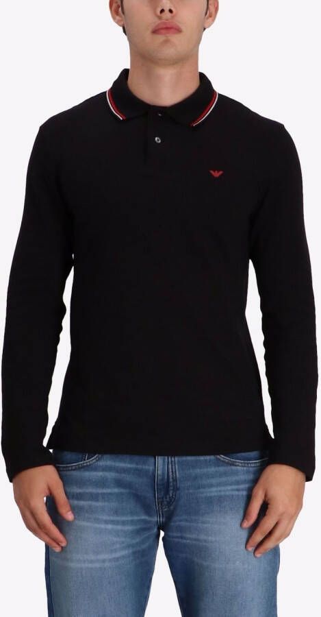 Emporio Armani Poloshirt met geborduurd logo Zwart