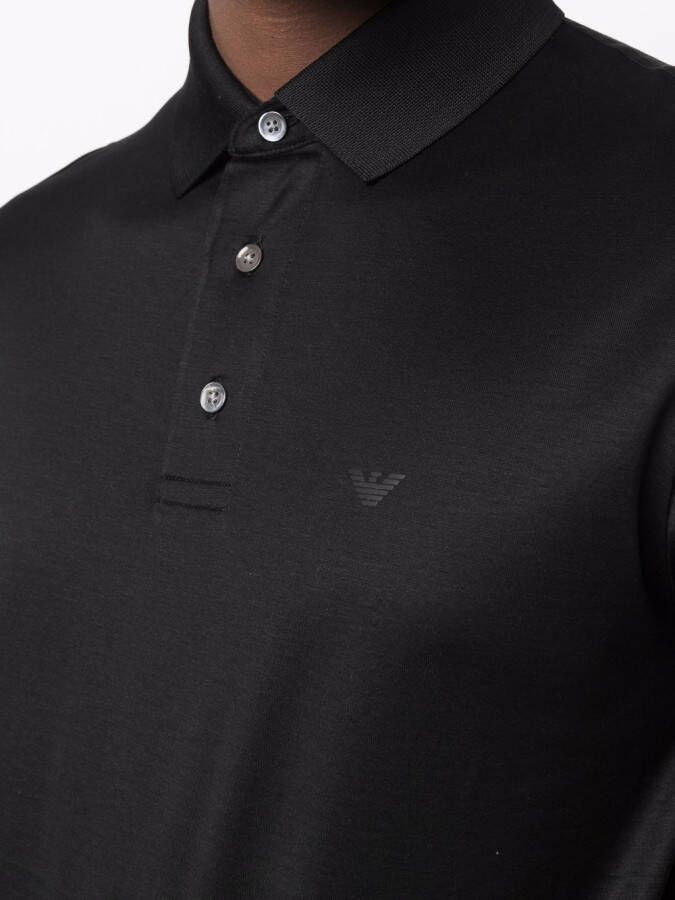 Emporio Armani Poloshirt met geborduurd logo Zwart
