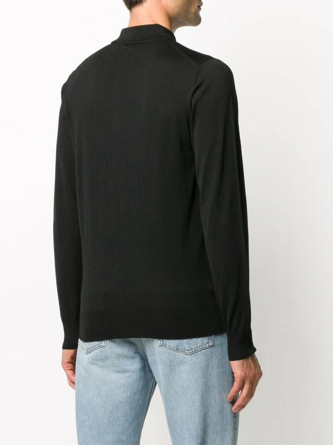 Emporio Armani Poloshirt met lange mouwen Zwart