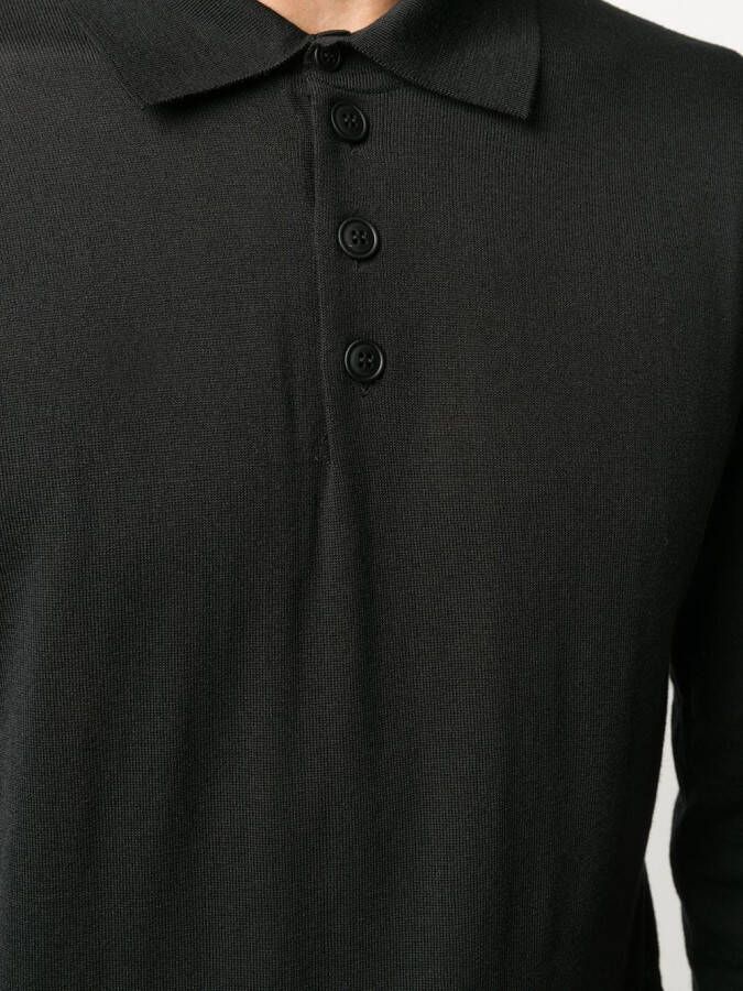 Emporio Armani Poloshirt met lange mouwen Zwart