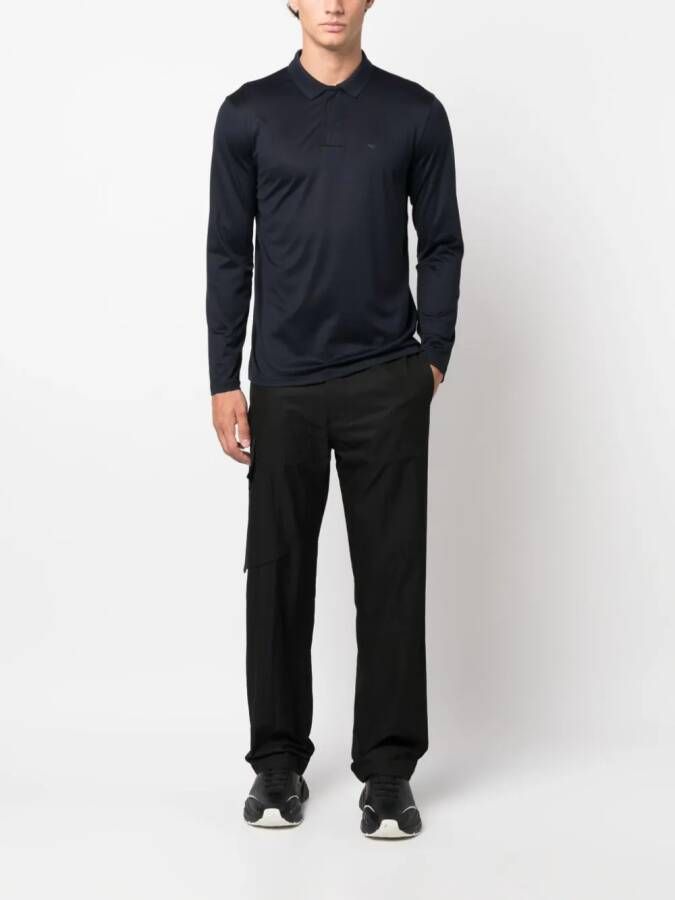 Emporio Armani Poloshirt met logo-reliëf Blauw