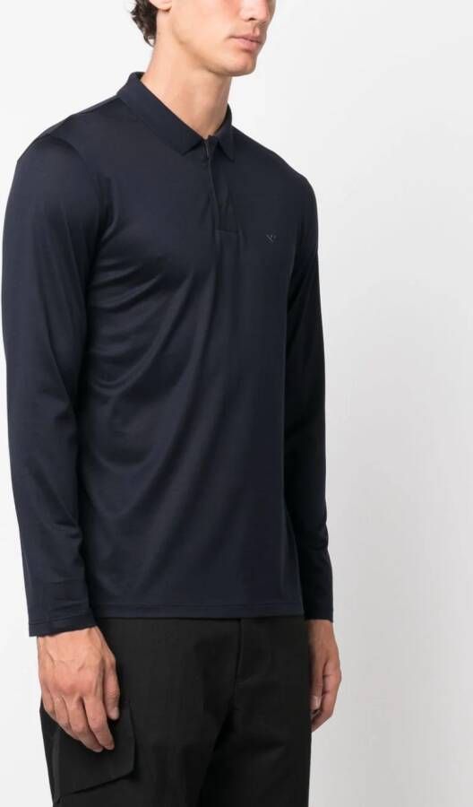 Emporio Armani Poloshirt met logo-reliëf Blauw