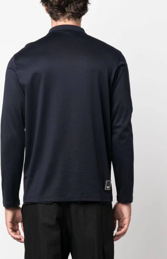 Emporio Armani Poloshirt met logo-reliëf Blauw