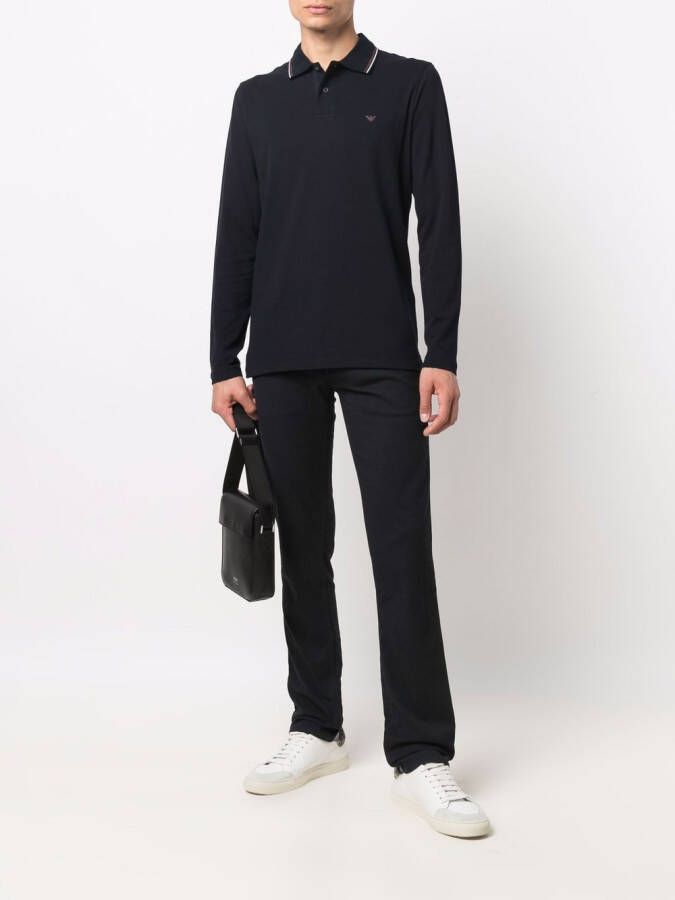 Emporio Armani Poloshirt met logoprint Blauw