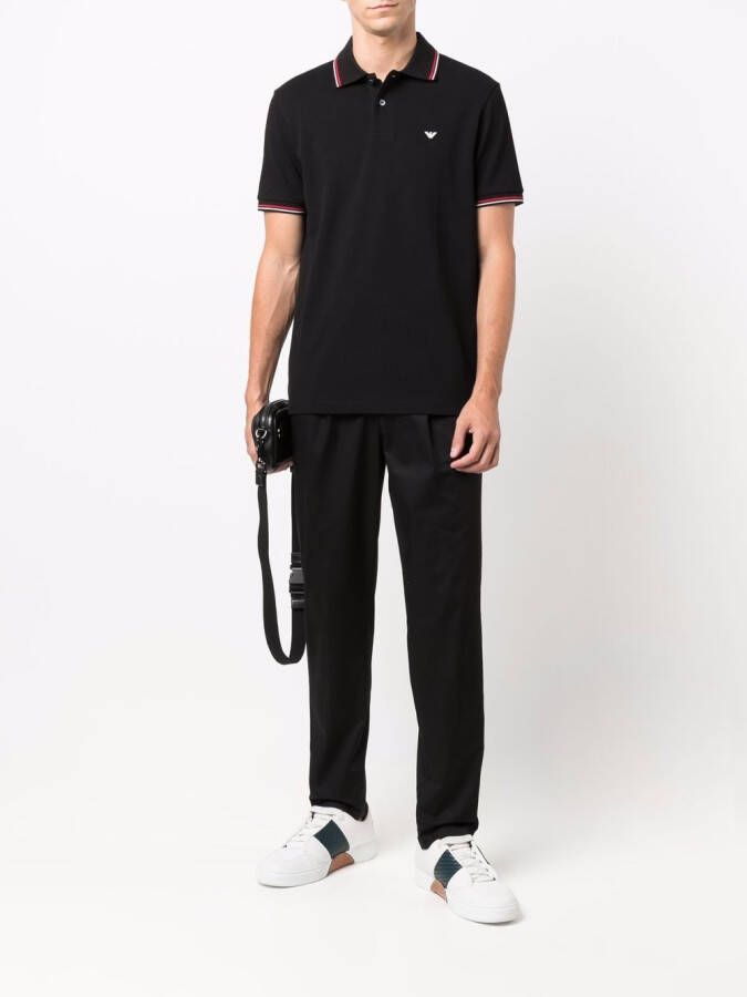 Emporio Armani Poloshirt met logoprint Zwart